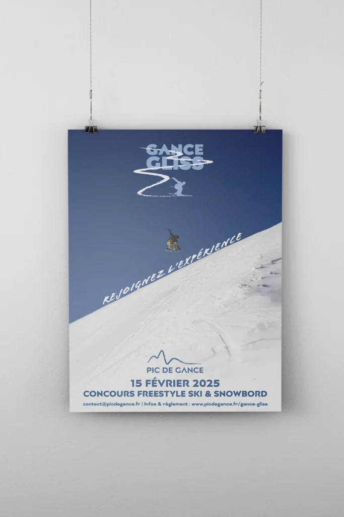 Affiche Pic de Gance événement ski snowboard — Digital Lisa — Lisa Bardet — Portfolio — Conceptrice et designer UI