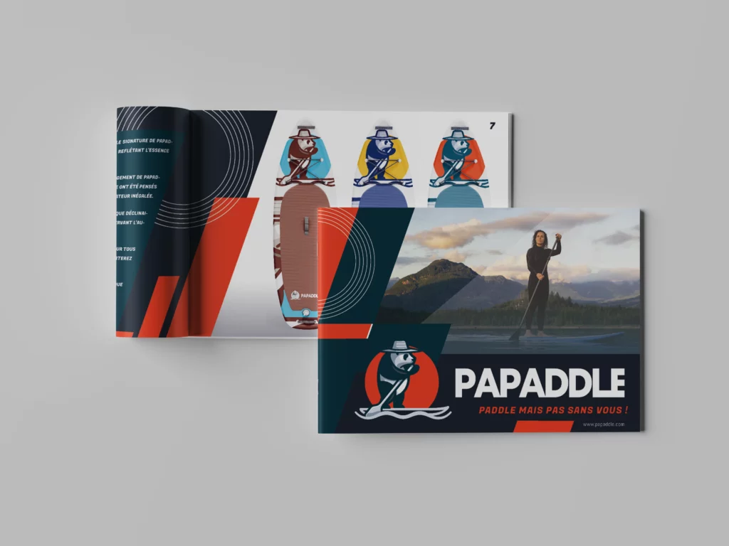 Mockup Brochure Papaddle réalisé par Lisa Bardet, Conceptrice et designer UI | Portfolio | Digital Lisa