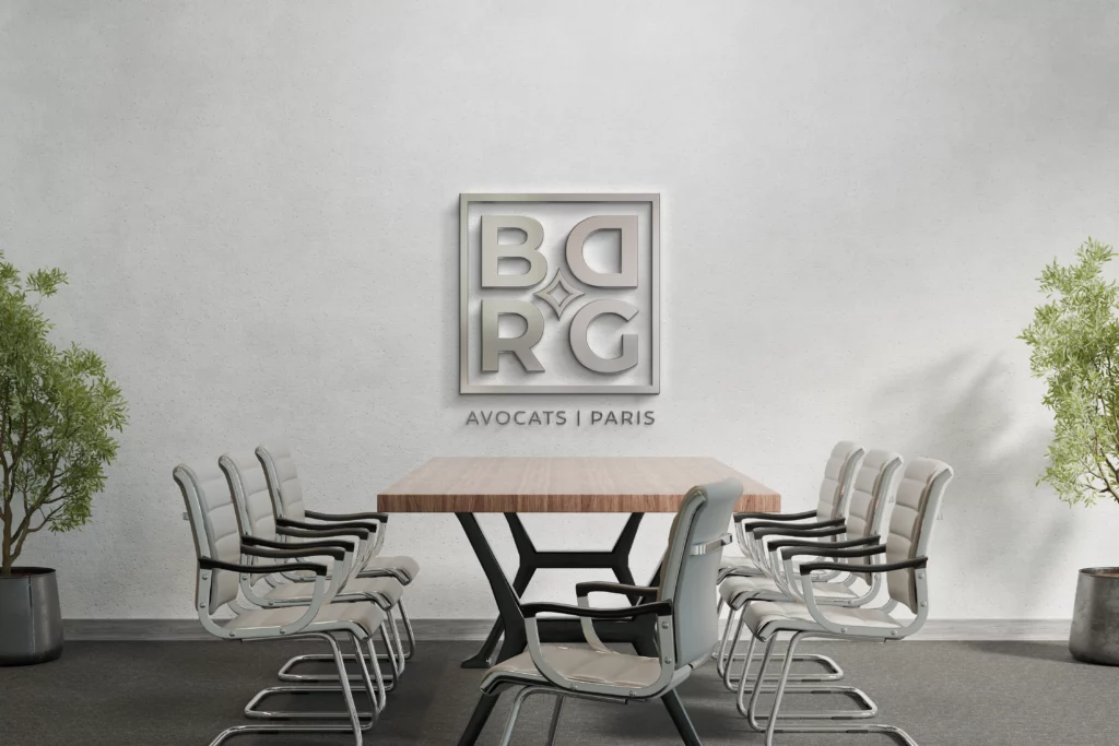 Mockup du logo BDRG signalétique de bureau réalisé par Lisa Bardet, Conceptrice Designer UI | Portfolio Digital Lisa