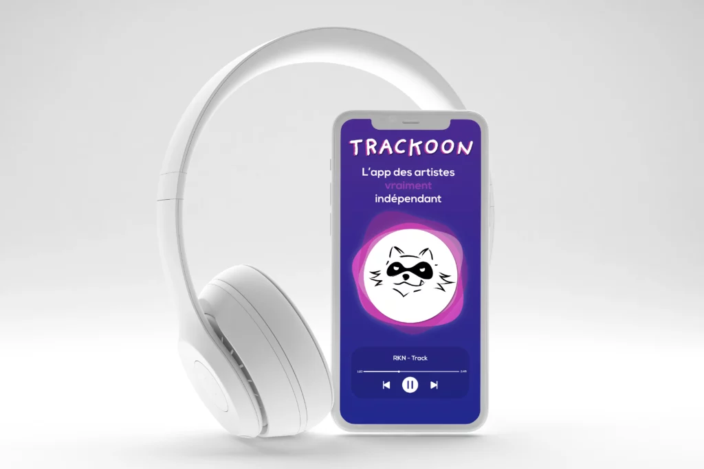 Mockup du logo TRACKOON réalisé par Lisa Bardet, Conceptrice et Designeuse UI | Portfolio Digital Lisa