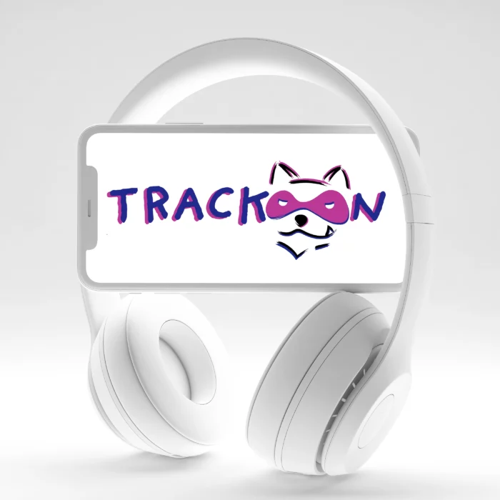 Mockup du logo TRACKOON réalisé par Lisa Bardet, Conceptrice et Designeuse UI | Portfolio Digital Lisa